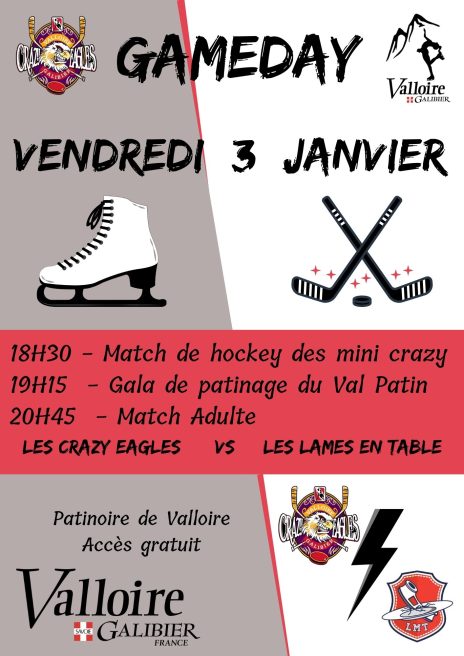 Soirée Gameday à la patinoire : Match et Gala