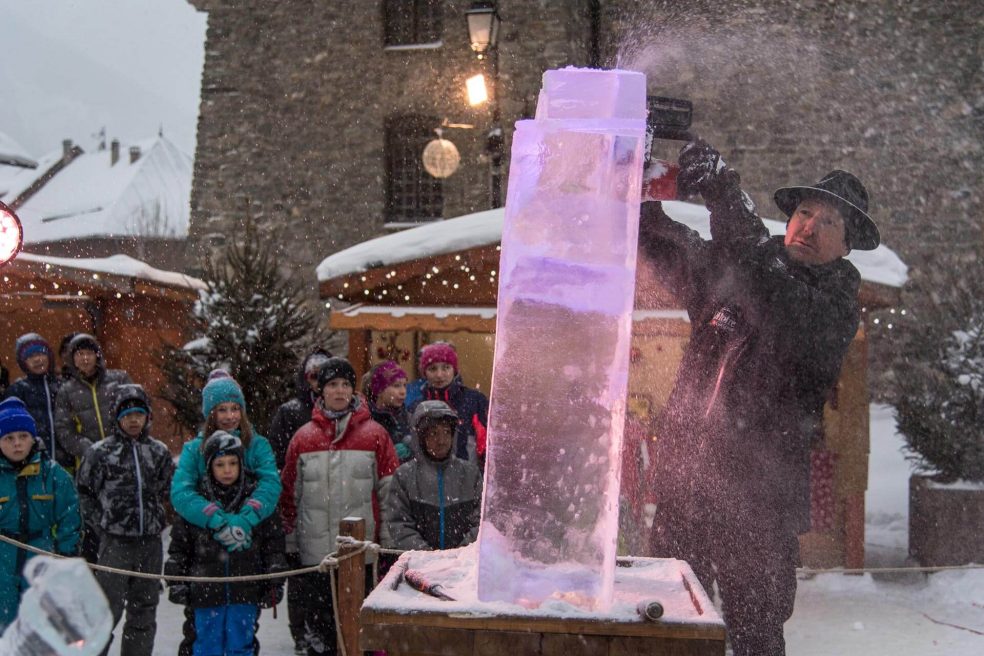 Démonstration de Sculpture sur Glace