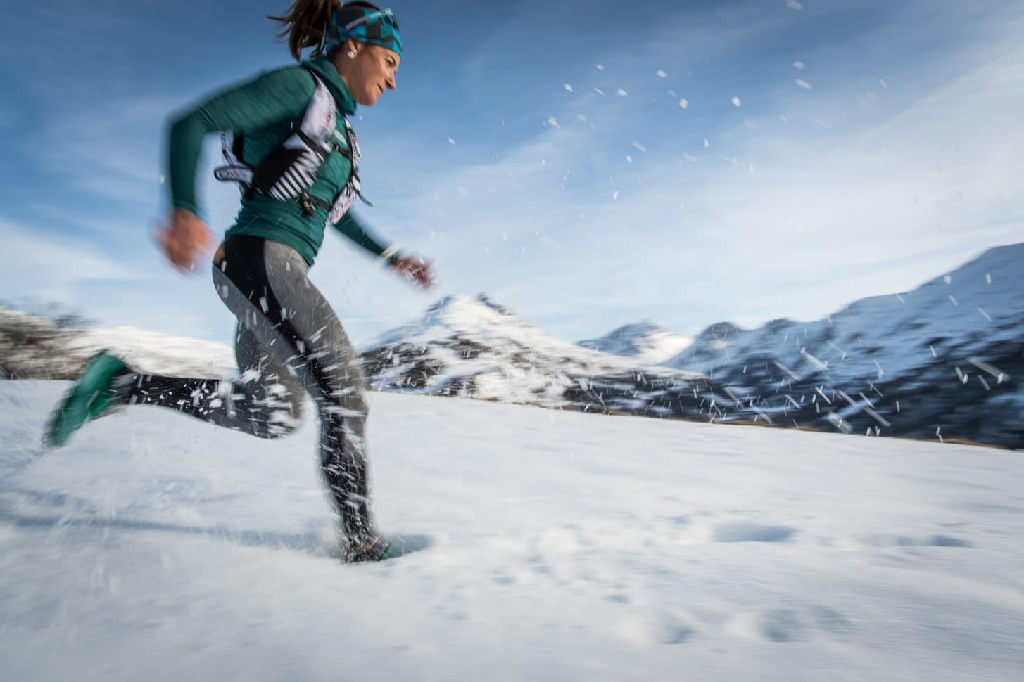 Trail dans la neige à valloire