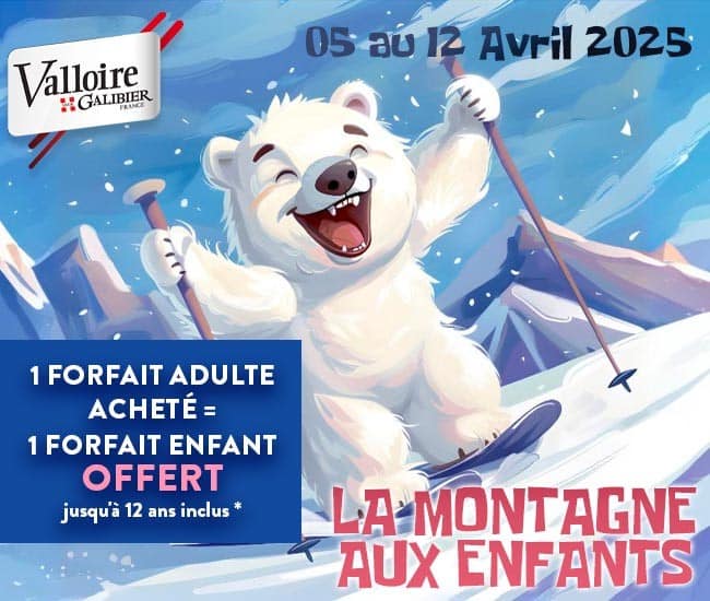 Ski gratuit pour les enfants en Avril à Valloire